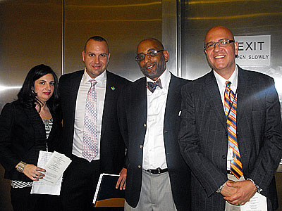 Christina Ruffino, Project Manager of Drug Court Programs of Center for Court Innovation; Joseph Madonia, Project Manager of BTC; Herbert Hardwick, Community Resource Coordinator of BTC; and William Rosario, Resource Coordinator of Bronx Treatment Court